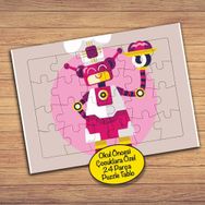 183PZ Aşçı Sevimli Robot Çocuklara Özel Puzzle Yapboz Tablo
