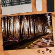1869090 Ormanda Ağaçların Arasından Süzülen Güneş Işığı 240 Parça Puzzle Yapboz