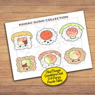 187 Japon Yemeği Sushi 24 Parça Çocuklara Özel Yapboz Tablo
