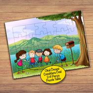 18733 İp Atlayan Arkadaşlar Çocuklara Özel Puzzle Yapboz Tablo