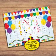 189PZ Renkli Balonlar Ve Kurdele Çocuklara Özel Puzzle Yapboz Tablo