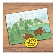 193PZ Otlanan Sevimli Boğalar Çocuklara Özel Puzzle Yapboz Tablo