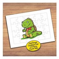 194419 Sevimli Bebek Dinazor Çocuklara Özel Puzzle Yapboz Tablo