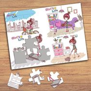 19962 Sevimli Kızın Hayat Kolyajı Çocuklara Özel Puzzle Yapboz Tablo