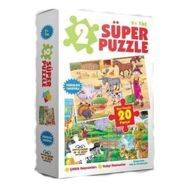 2 Süper Puzzle Çiftlik Hayvanları - Vahşi Hayvanlar 2+ Yaş - 0-6 Yaş Yayınları