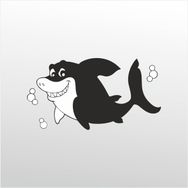 20 cm Tatlı Köpek Balığı Folyo Sticker