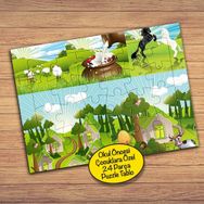 20173 Çiftlik İnek Süt Çocuklara Özel Puzzle Yapboz Tablo
