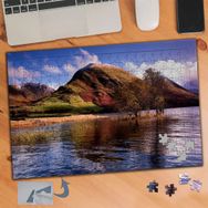 208 Yüksek Dağlar Ve Göl Manzarası 240 Parça Puzzle Yapboz Tablo