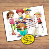 20949 Kitap Kurdu Arkadaşlar Çocuklara Özel Puzzle Yapboz Tablo