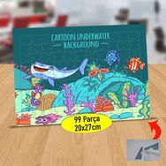 21 Denizde Gülümseyen Köpekbalığı 99 Parça Puzzle Yapboz Tablo