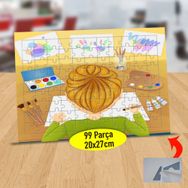 21 Resim Yapan Yetenekli Çocuk 99 Parça Puzzle Yapboz Tablo