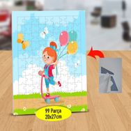 2147502477 Balon Tutan Sevimli Kız 99 Parça Puzzle Yapboz Tablo