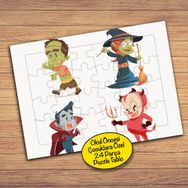 2147679345 Cadılar Bayramı Halloween 24 Parça Çocuklara Özel Yapboz Tablo