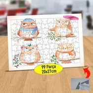 2147742094 Sevimli Görünüm Baykuş 99 Parça Puzzle Yapboz Tablo