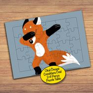 2147842677 Dabbing Dansçı Tilki Çocuklara Özel Puzzle Yapboz Tablo