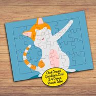 2147845081 Dabbing Dansçı Kedi Çocuklara Özel Puzzle Yapboz Tablo