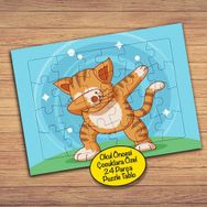 2147850532 Dabbing Dansçı Kedi Çocuklara Özel Puzzle Yapboz Tablo