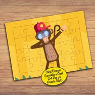 2147850937 Gözlüklü Komik Maymun Çocuklara Özel Puzzle Yapboz Tablo