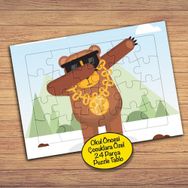 214785094 Gözlüklü Komik Ayı Çocuklara Özel Puzzle Yapboz Tablo