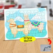 2147871650 Sevimli Lama Hayvanlar 99 Parça Puzzle Yapboz Tablo