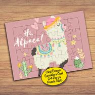 2147885669 Şapkalı Bayan Koyun Çocuklara Özel Puzzle Yapboz Tablo