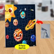 2147903177 Neşeli Surat Gezegenler 99 Parça Puzzle Yapboz Tablo