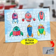 2147913743 Renkli Sevimli Roketler 99 Parça Puzzle Yapboz Tablo
