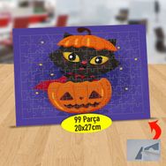 2147924974 Kabaktan Çıkan Kara Kedi 99 Parça Puzzle Yapboz Tablo