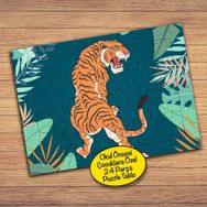 2148003880 Tiger Vahşi Kaplan Çocuklara Özel Puzzle Yapboz Tablo
