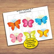 2148053957 Renkli Kelebekler Çocuklara Özel Puzzle Yapboz Tablo