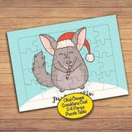 220PZ Şapkalı Şirin Hayvan Çocuklara Özel Puzzle Yapboz Tablo