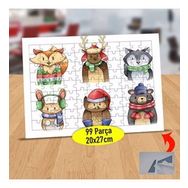 22147723850 Kış Kıyafetli Hayvanlar 99 Parça Puzzle Yapboz Tablo