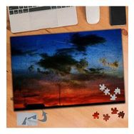 222 Bulutlu Kızıl Gökyüzü Manzarası 240 Parça Puzzle Yapboz Tablo