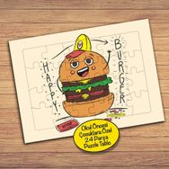 227PZ Mutlu Burger Çocuklara Özel Puzzle Yapboz Tablo