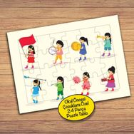 228PZ Neşeli Müzikal Takımı Çocuklara Özel Puzzle Yapboz Tablo