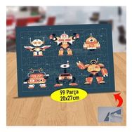 232147727885 Turuncu Robot Ekibi 99 Parça Puzzle Yapboz Tablo