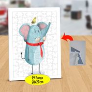 232147733924 Kafasında Kuşlu Fil 99 Parça Puzzle Yapboz Tablo