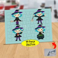 232147921186 Mavi Saçlı Neşeli Cadı 99 Parça Puzzle Yapboz Tablo