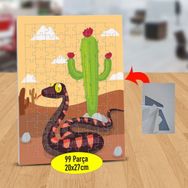232148127123 Kaktüs Dibinde Yılan 99 Parça Puzzle Yapboz Tablo
