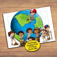 23259 Dünyayı Gezen İzciler Çocuklara Özel Puzzle Yapboz Tablo