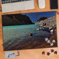 233 Mavi Deniz Kıyısında Taşlar 240 Parça Puzzle Yapboz Tablo