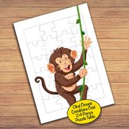 23520 İpte Sallanan Maymun Çocuklara Özel Puzzle Yapboz Tablo