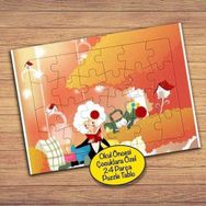 23671 Beyaz Saçlı Çocuk Çocuklara Özel Puzzle Yapboz Tablo