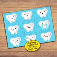 238 Dental Diş Surat Emojileri 24 Parça Çocuklara Özel Yapboz Tablo
