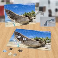 24069571 Kayık El Emeği Palmiyeler 99 Parça Puzzle Yapboz Tablo