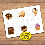 240PZ Çikolatalı Yiyecekler Çocuklara Özel Puzzle Yapboz Tablo