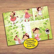 24161 Koşturan Küçük Kız Çocuklara Özel Puzzle Yapboz Tablo