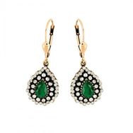 2,42 ct Zümrüt Elmas Küpe