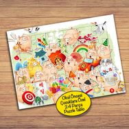 24796 Küçük Domuzcuklar Çocuklara Özel Puzzle Yapboz Tablo