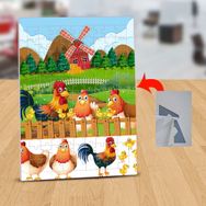 24829 Çiftlikteki Sevimli Horozlar 99 Parça Puzzle Yapboz Tablo